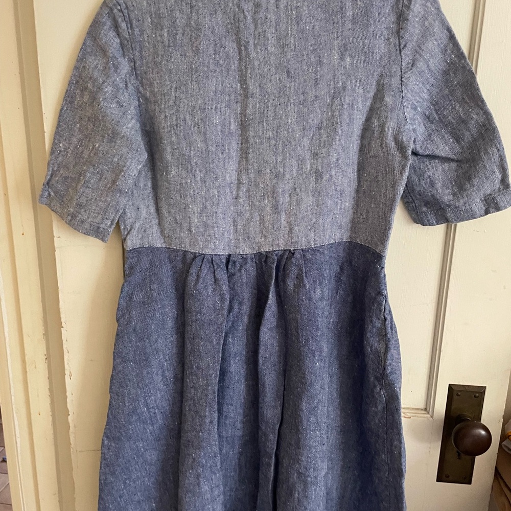 Denim Linen Epic Linen Dress with Pockets